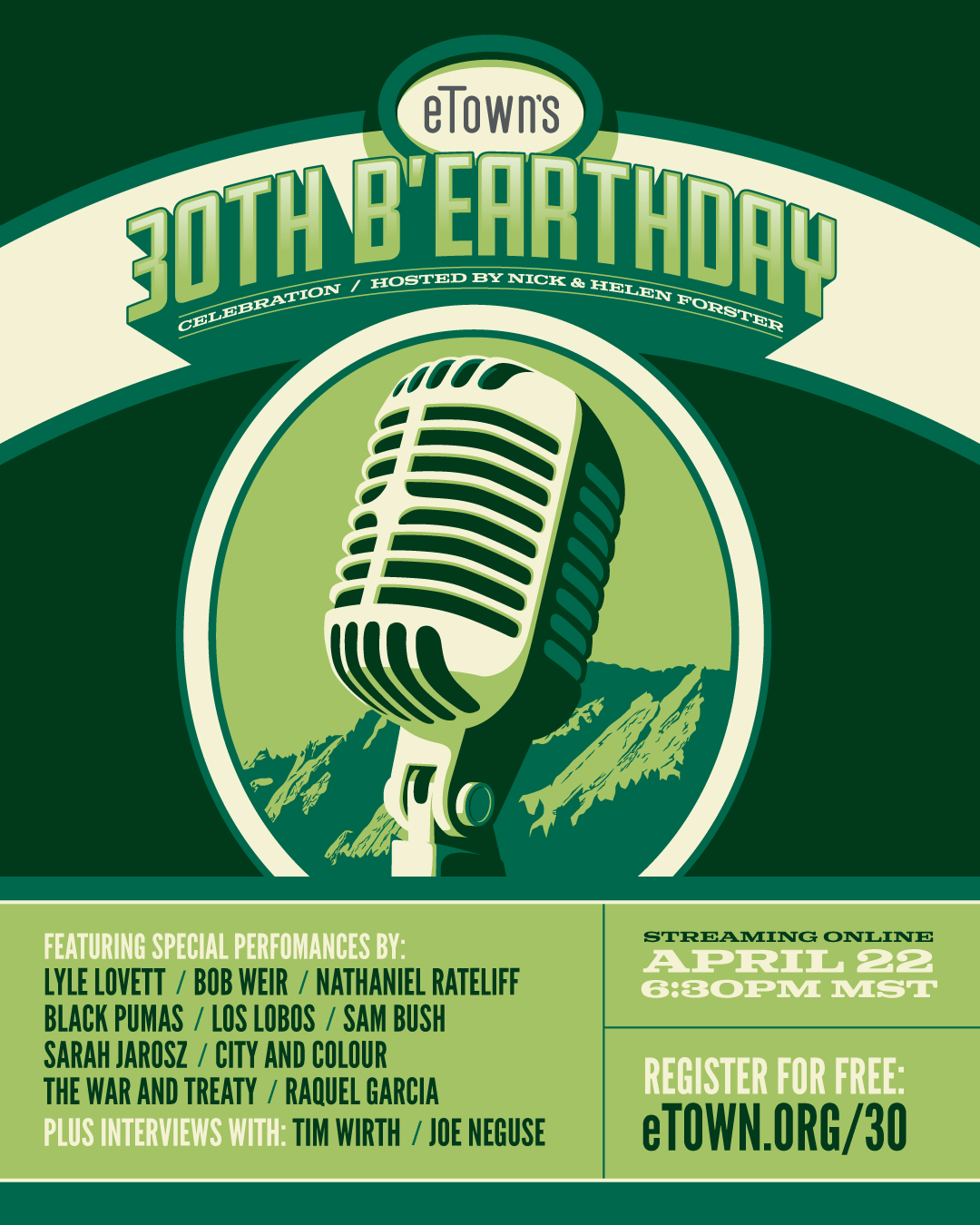 Limited Edition Etown 30th B Earthday Poster Etown
